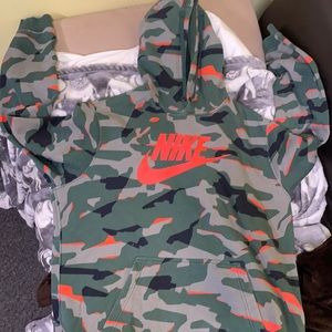 Army color and orange Nike hoodie in addition